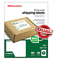 Office Depot® 100% Recycled Mailing Labels, 505-O004-0029, Shipping, 3 1/3" x 4", White, Box Of 600 1 thumbnail image