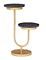 Powell Grendel Dual Drink Table, 24-3/4"H x 10-1/2"W x 17-1/2"D, Gold/Black 1 thumbnail image