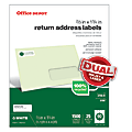 Office Depot® Brand 100% Recycled Mailing/Return Address Labels, 505-O004-0031, Rectangle, 2/3" x 1 3/4", White, Box Of 1,500 1 thumbnail image