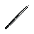Pilot Fermo Fountain Pen With 18K Gold Nib, Fine Point, Black Barrel, Black Ink