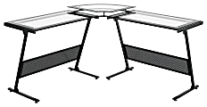 Z-Line Designs Delano L-Shaped Glass Computer Desk, Black 1 thumbnail image