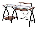 Z-Line Designs® Brisa Glass Computer Desk, 36"H x 61"W x 24"D, Cherry