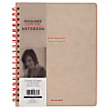 AT-A-GLANCE® Signature Collection™ Twin-Wire Notebook, 9 1/2" x 7 1/4", Faint Ruled, 80 Sheets, Red/Tan (YP14007)