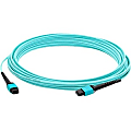AddOn 20m MPO (Male) to MPO (Male) 12-strand Aqua OM3 Straight Fiber OFNR (Riser-Rated) Patch Cable - 100% compatible and guaranteed to work