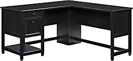 Sauder® Edge Water 59"W L-Computer Desk With Drawers, Estate Black®
