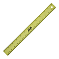 JAM Paper® Non-Skid Stainless-Steel Ruler, 12", Lime Green 1 thumbnail image