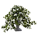 Nearly Natural Bougainvillea 27”H Silk Flowering Plant With Decorative Urn, 27”H x 30”W x 30”D, White