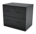 Z-Line Designs 29"W Lateral 2-Drawer File Cabinet, Metal, Black