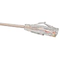Unirise Clearfit Slim Cat6 Patch Cable, Snagless, White, 10ft