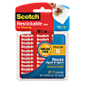 Scotch® Restickable Tabs, 1" x 1", Clear Squares, Pack Of 27