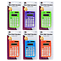 Charles Leonard Primary Dual-Powered 8-Digit Calculators, 3-3/4"H x 2-1/4"W x 19/50"D, Assorted Colors, Pack Of 6 Calculators 1 thumbnail image