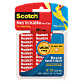 Scotch® Restickable Tabs, Mini, 1/2" x 1/2", Clear Squares, Pack Of 108 1 thumbnail image