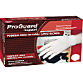 ProGuard Disposable Latex Powder-Free General Purpose Glove, Medium, White, 100 Per Box, Case Of 10 Boxes