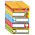 Eureka Label Stickers, Peanuts Composition, 56 Stickers Per Pack, Set Of 6 Packs