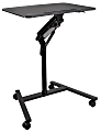 Mount-It! MI-7969 Height-Adjustable Rolling Sit-Stand Workstation, 41-3/4"H x 30"W x 23-1/4"D, Black