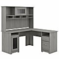 Bush Furniture Cabot 60"W L-Shaped Computer Desk With Hutch, Modern Gray, Standard Delivery 1 thumbnail image