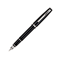 Pilot® Falcon Black Rhodium Fountain Pen With 14K Gold Nib, Extra-Fine Point, Black Barrel, Black Ink