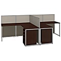 Bush® Business Furniture Easy Office 2-Person L Desk Open Office With Two 3-Drawer Mobile Pedestals, 44 7/8"H x 60 1/25"W x 119 9/10"D, Mocha Cherry, Standard Delivery