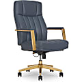 Thomasville Lyndale Ergonomic Faux Leather Mid-Back Office Chair, Dark Blue 1 thumbnail image