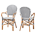 bali & pari Naila Classic French Bistro Chairs, Brown, Set Of 2 Chairs