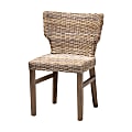 bali & pari Enver Modern Bohemian Dining Chair, Gray/Brown