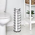 Honey Can Do Steel Wire Freestanding 4-Roll Toilet Paper Holder, 19” x 6-1/8”, Black 1 thumbnail image