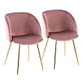 LumiSource Fran Dining Chairs, Pink/Gold, Set Of 2 Chairs 1 thumbnail image