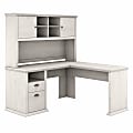 Bush Business Furniture Yorktown 60"W L-Shaped Corner Desk With Hutch, Linen White Oak, Standard Delivery 1 thumbnail image