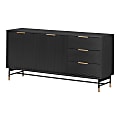 South Shore Arlo 63”W Sideboard Cabinet, Ash Oak/Gold 1 thumbnail image