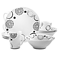 Gibson Home Modern Times 12-Piece Dinnerware Set, Gray/White