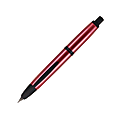 Pilot® Vanishing Point Fountain Pen, 18-Karat Gold Medium Nib Point, Metallic Red Barrel, Blue Ink