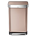 simplehuman Rectangular Stainless Steel Step Trash Can, 12 Gallons, Rose Gold 1 thumbnail image