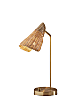 Adesso® Cove Desk Lamp, 20-1/4”, Natural Rattan Shade/Brass Base
