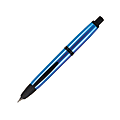 Pilot® Vanishing Point Fountain Pen With 14K Gold Nib, Broad Point, Metallic Blue Barrel, Black Ink