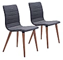 Zuo Modern Jericho Dining Chairs, Gray/Walnut, Set Of 2 Chairs