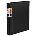 Stride QuickFit® Commercial 3-Ring Binder, 1" Round Rings, 90% Recycled, Black