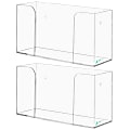 Alpine Acrylic Single Box Glove Dispensers, 5-1/3" x 10-1/5" x 4", Clear, Pack Of 2 Dispensers