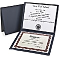 Oxford Certificate Holder - 12" x 10" - 2 Pocket(s) - Navy - Tab, Padded, Moisture Resistant, Wall Mountable, Window, Durable - 1 Each 1 thumbnail image