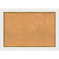 Amanti Art Cork Bulletin Board, 41" x 29", Natural, Eva White Gold Polystyrene Frame