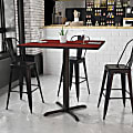 Flash Furniture Laminate Square Table Top With Bar-Height Table Base, 43-1/8"H x 42"W x 42"D, Mahogany/Black 1 thumbnail image