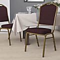 Flash Furniture HERCULES Series Crown Back Stacking Banquet Chair, Burgundy Patterned/Gold