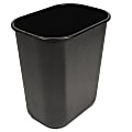 Boardwalk® Soft-Sided Rectangular Prism Plastic Wastebasket, 28 Qt, 15"H x 11"W x 14 3/8"D, Black