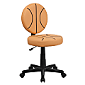 Flash Furniture Vinyl Low-Back Task Chair, Basketball, Black/Orange