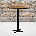 Flash Furniture Laminate Square Table Top With Bar-Height Table Base, 43-1/8"H x 30"W x 30"D, Natural/Black 1 thumbnail image