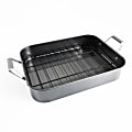 Gibson Home Greyfield 2-Piece Steel Non-Stick Roasting Rack Set, Gray 1 thumbnail image
