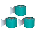 Carson Dellosa Education Rolled Scalloped Borders, Teal, 65' Per Roll, Pack Of 3 Rolls