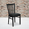 Flash Furniture School House Back Restaurant Accent Chair, Black Seat/Black Frame