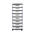 Inval 8-Drawer Storage Cabinet, 34-5/8" x 12-1/2", Clear/Black