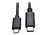 Tripp Lite 6ft USB 2.0 Hi-Speed Cable Micro-B Male to USB Type-C USB-C Male 6' - USB cable - 24 pin USB-C (M) to Micro-USB Type B (M) - USB 2.0 - 6 ft - molded - black 1 thumbnail image