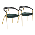 LumiSource Vanessa Chairs, Green/Black/Gold, Set Of 2 Chairs